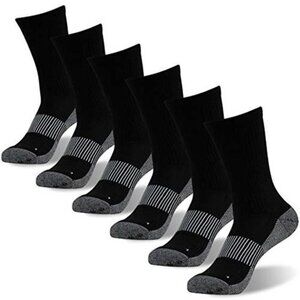 copper compression socks hiking running cushioned arch support crew athletic
